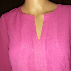 (2 for 20) Vineyard Vines top long sleeve silk NWT pink Rhododendron size S